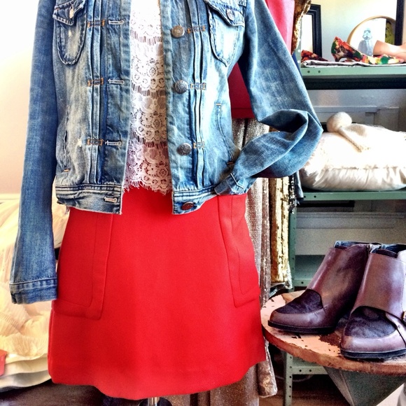 Mad Man bright orange retro mini skirt - Picture 3 of 8